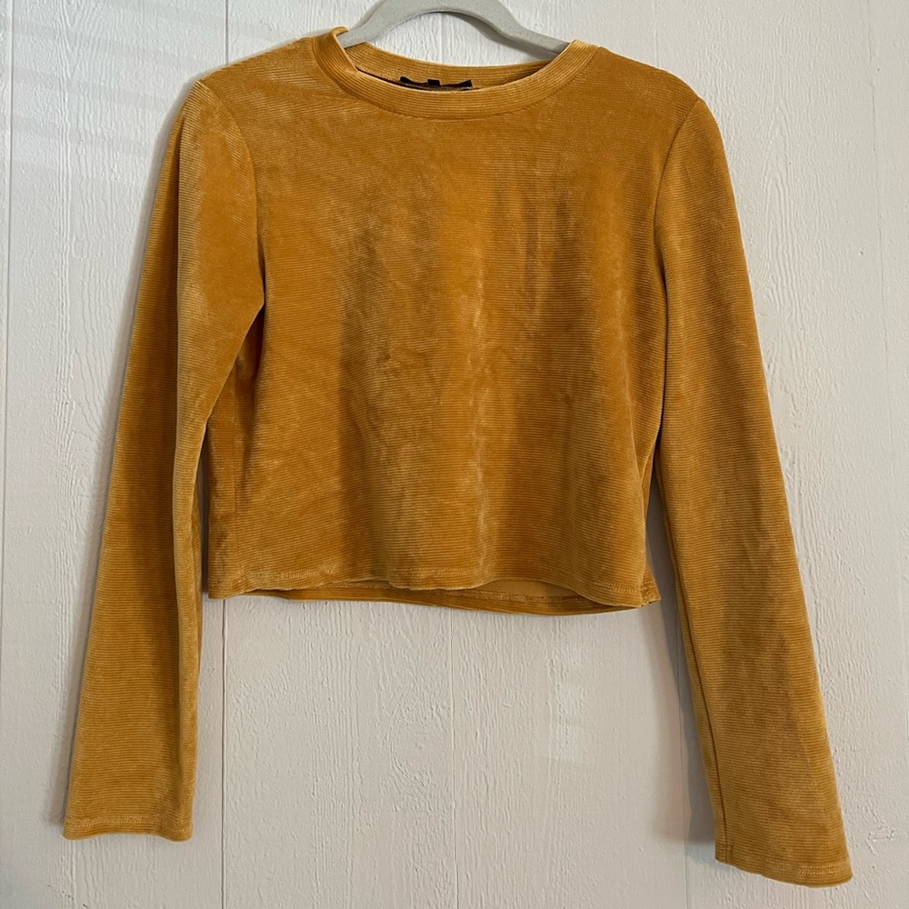 Yellow crop top sweater
